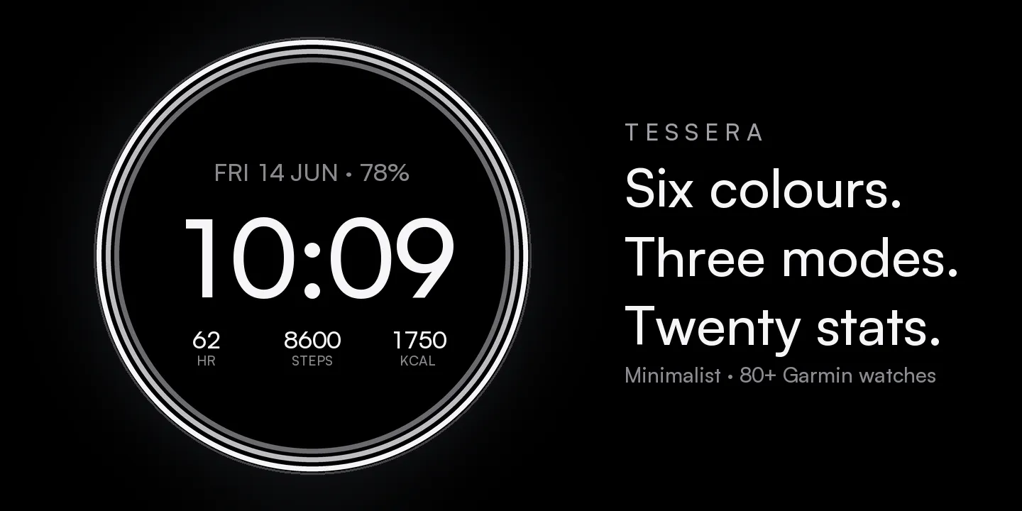Tessera watch face on a wrist