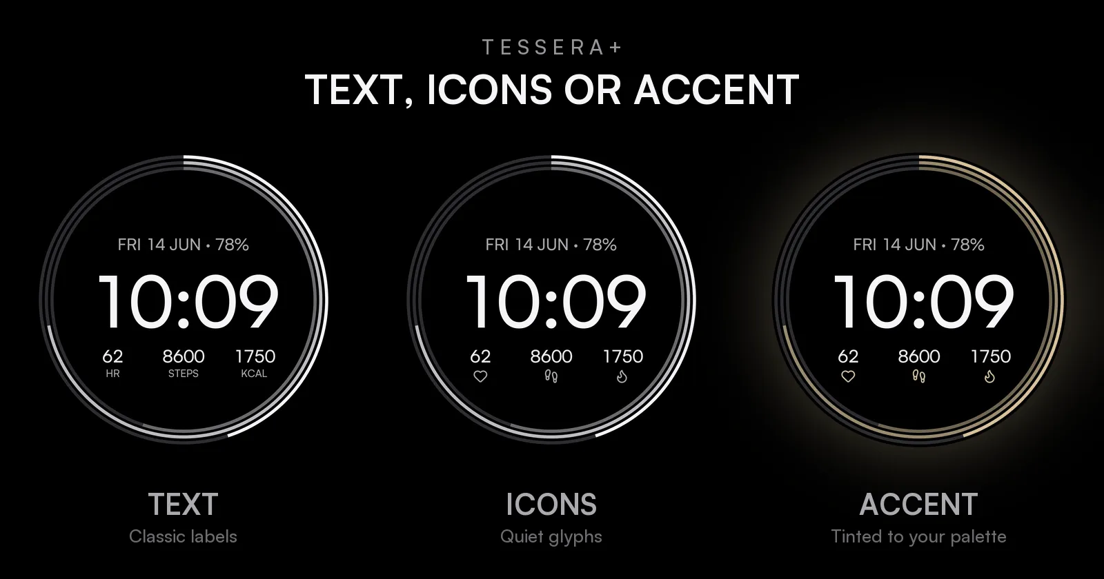 Tessera+ stat labels shown as text or as icons